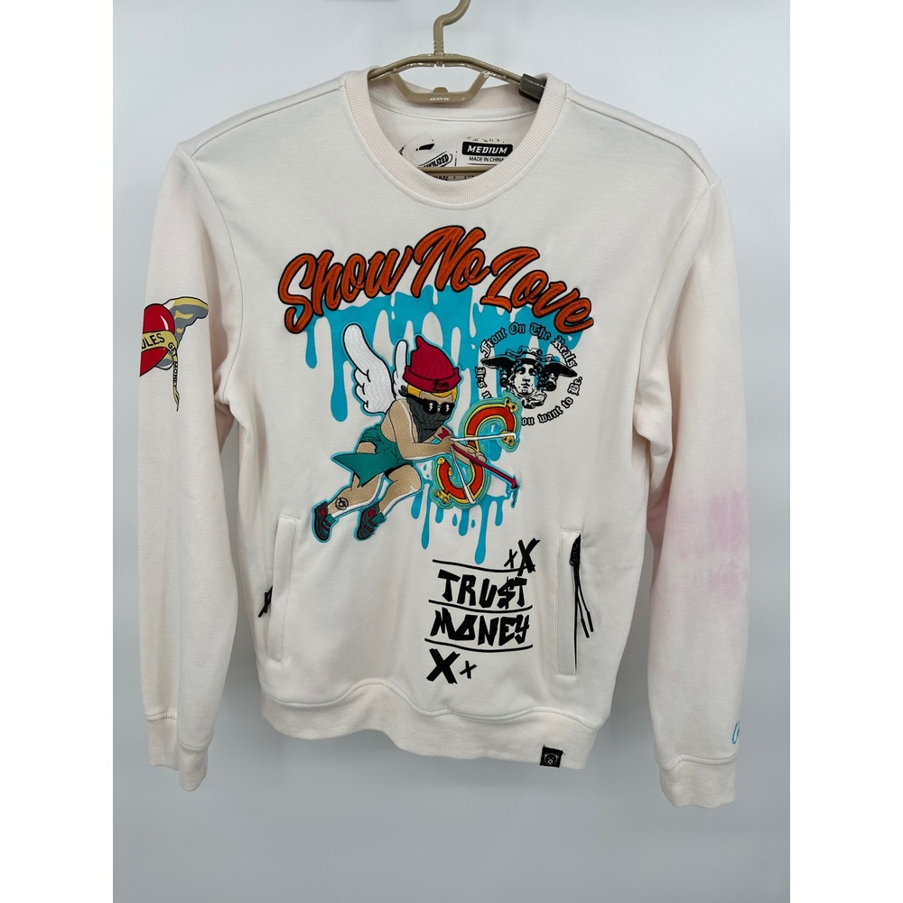 CivilizeD Show No Love Trust Money Graphic Print‎ Crewneck Sweatshirt Medium